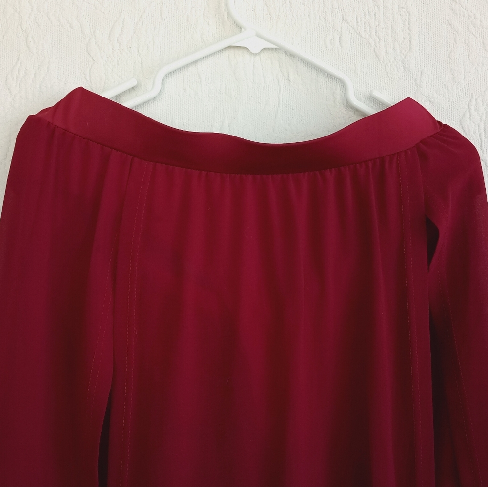 Mint Snow Sheer Red Goddess Maxi Skirt High Thigh Skirts Sexy Dancing Resortwear - Picture 2 of 11
